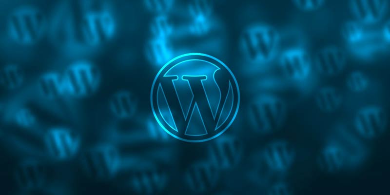 Image de fond avec le logo de WordPress.